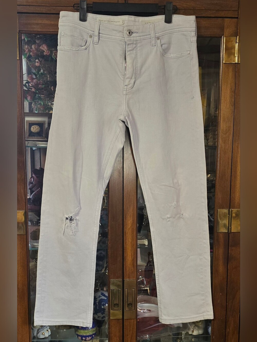 Pilcro and the Letterpress High-Rise Distressed Straight-Leg Jeans